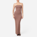 Gaun Maxi Shapewear Tanpa Tali yang Membentuk Tubuh