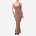 Gaun Maxi Shapewear Plunging yang Memahat