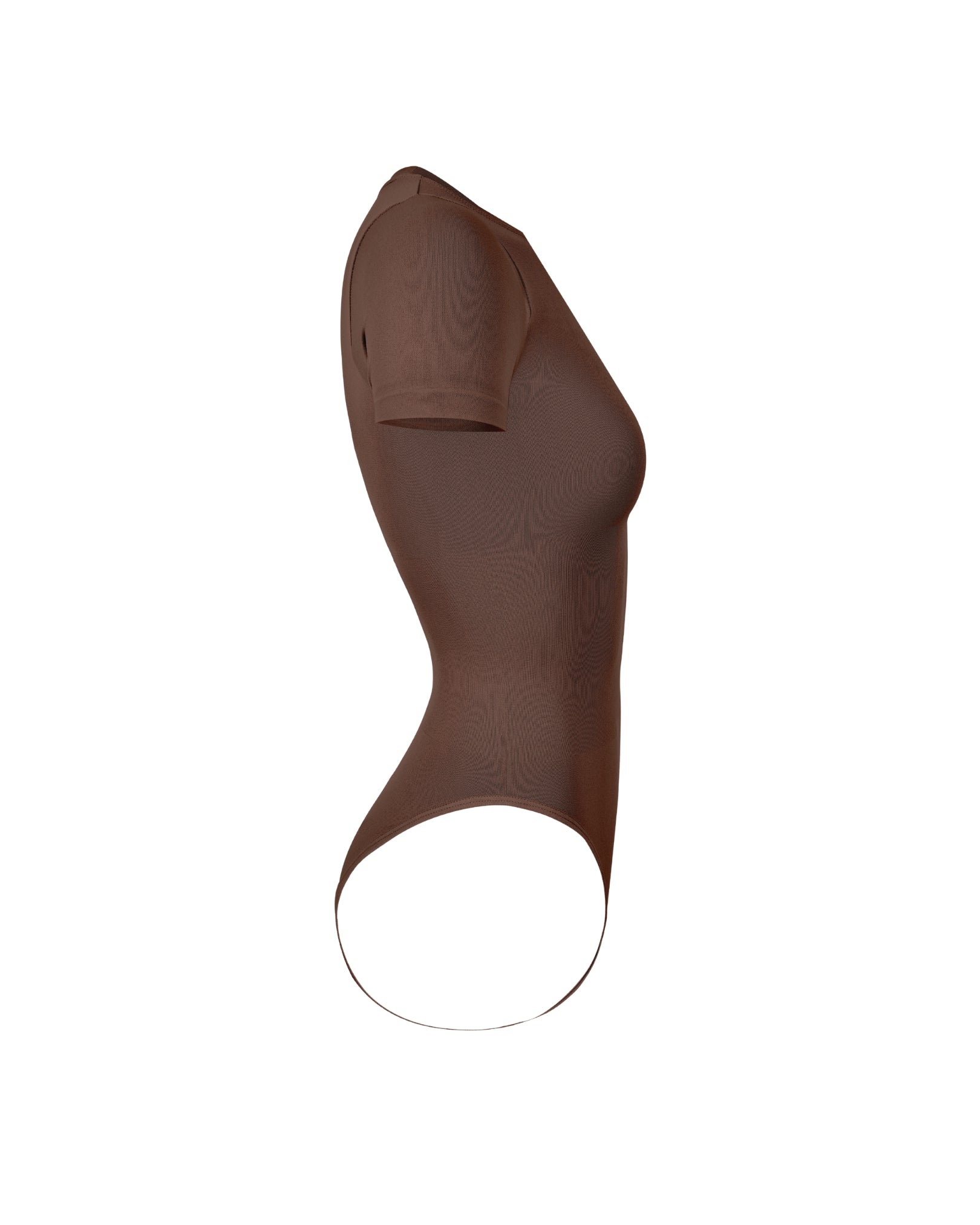 Side view of Teddy Shortsleeve Shapewear Bodysuit
