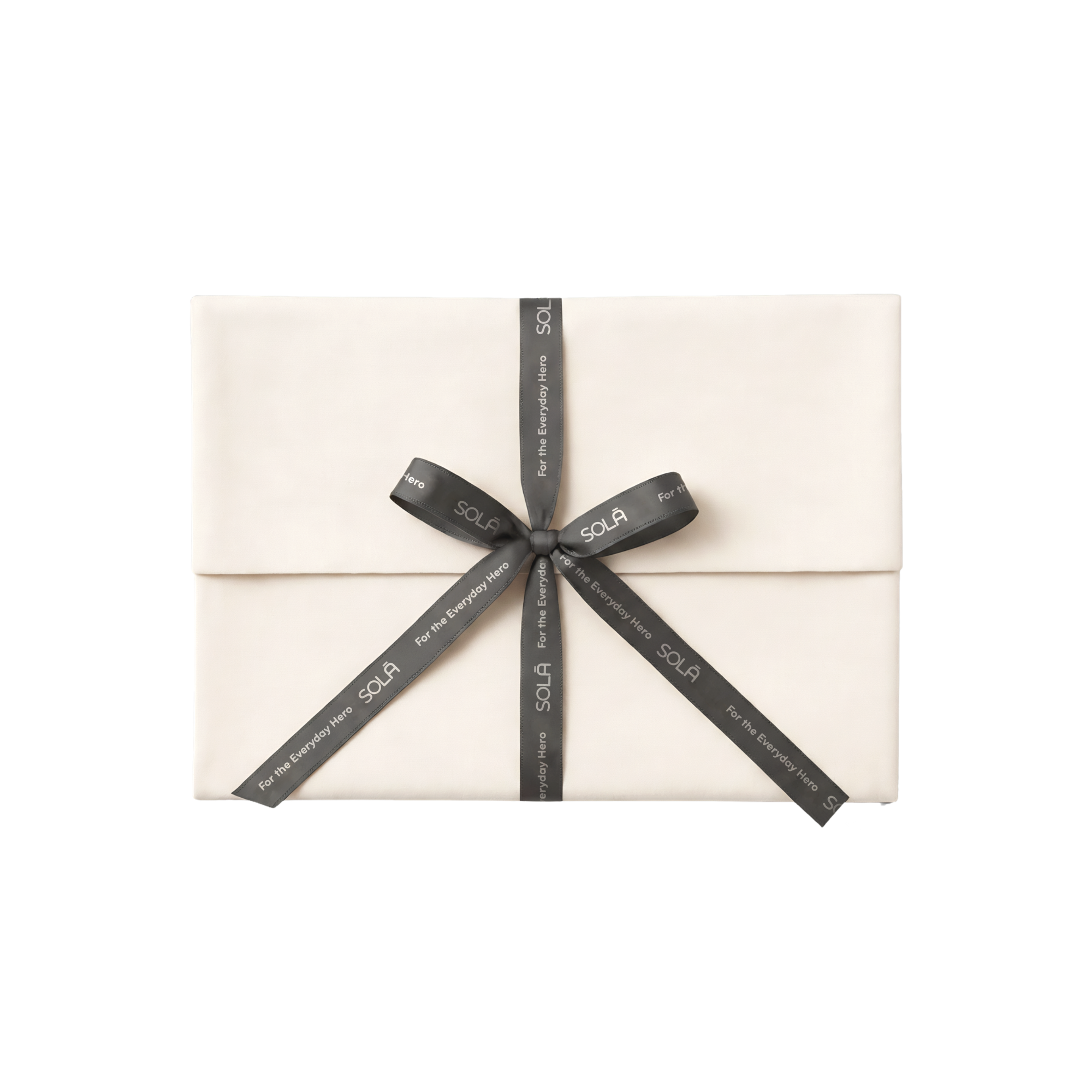 Beige envelope tied with a black ribbon on a white background