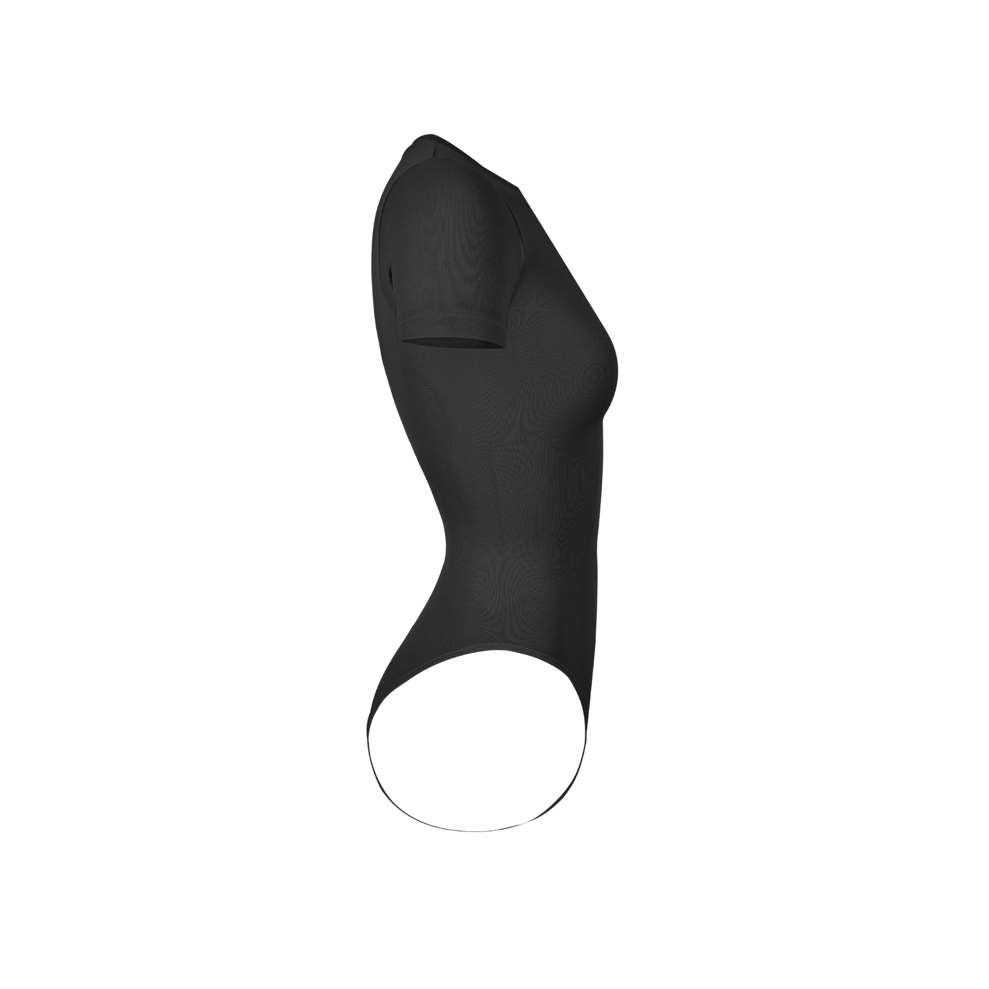 Side view of Black Shortsleeve Shapewear Bodysuit