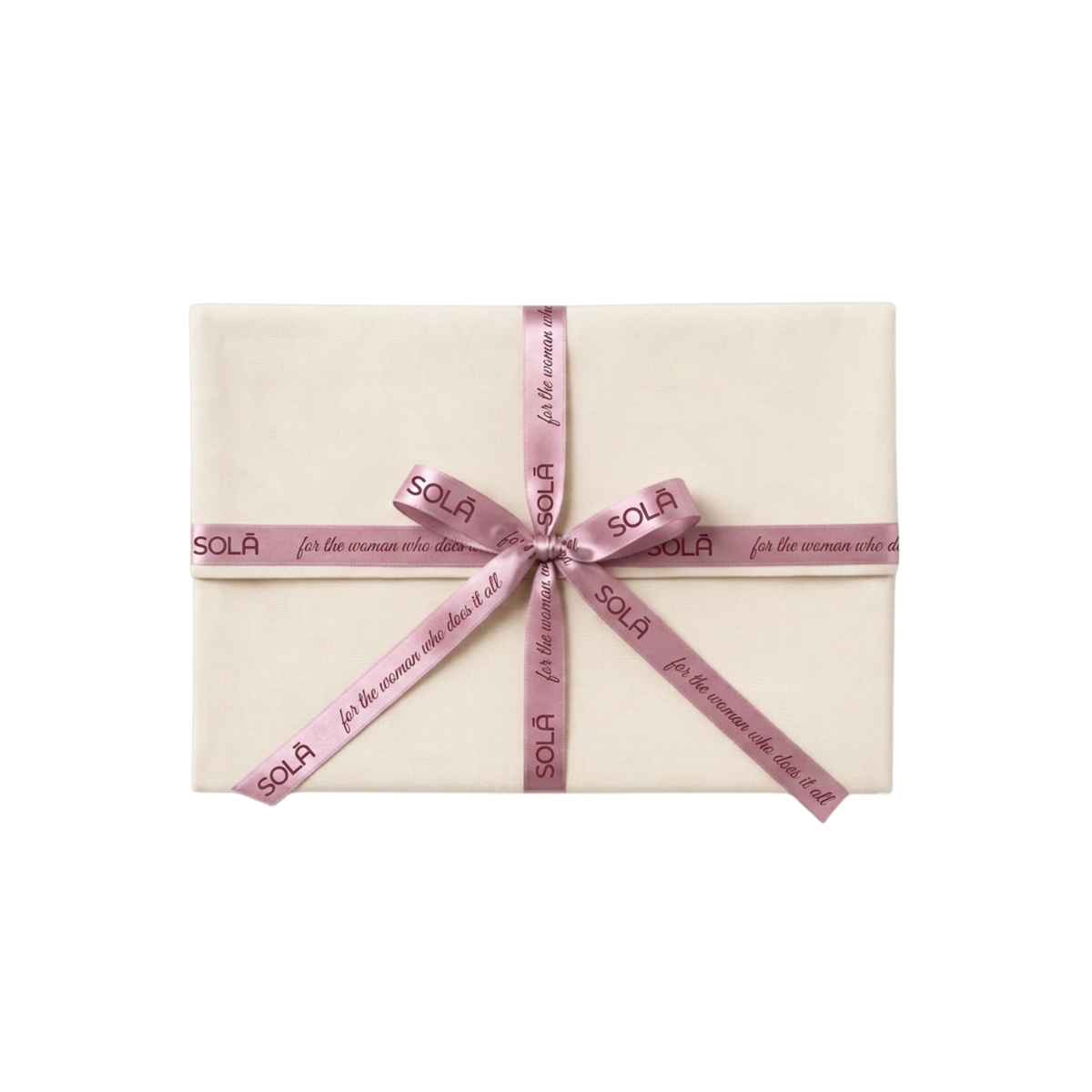 Gift box wrapped with a pink ribbon on a white background