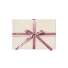 Gift box wrapped with a pink ribbon on a white background