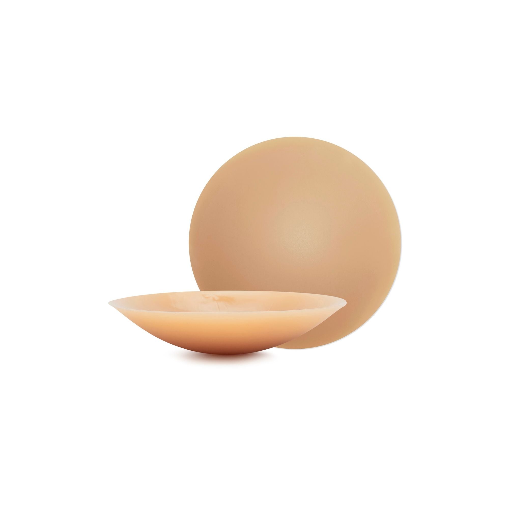 Beige ceramic bowl and plate set on a white background